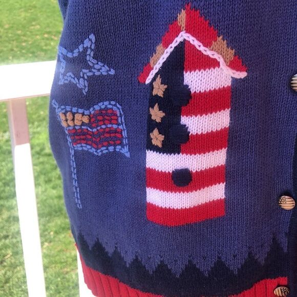 Grandmacore grandma sweater vest Fourth of July 4th women’s 2X plus size - Picture 4 of 16